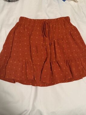 Rust Tiered Mini Skirt